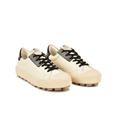 Pataugas ARAN/MIX F4H OFFWHITE/NOIR -Pataugas Soldes 628206 979 BASKET FEMME ARAN MIX F4H OFFWHITE NOIR 4