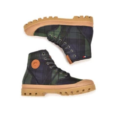 Pataugas AUTHENTIQUE X LE MONT SAINT MICHEL F4G Tartan Marine -Pataugas Soldes BOOTS FEMME AUTHENTIQUE MSM 6
