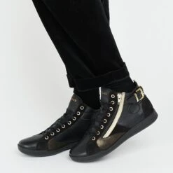 Produits populaires -Pataugas Soldes PALME 628270946 NOIR DORE